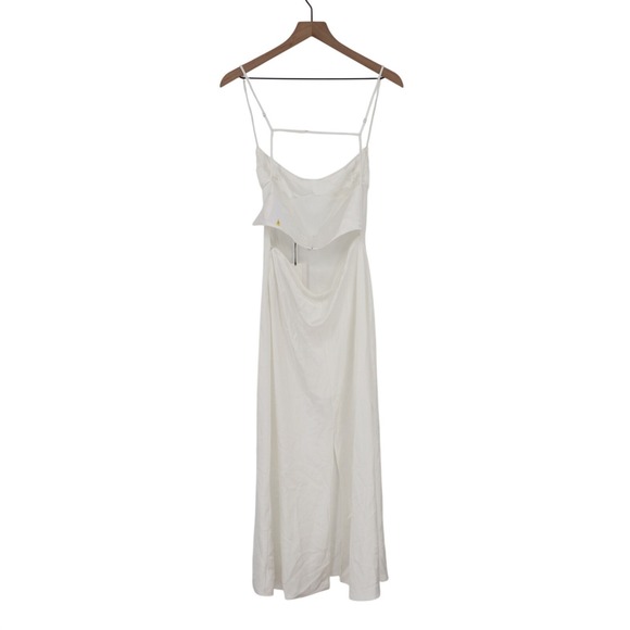 Zara Maxi Dress Womens Small White Sleeveless Cut-Out Back Spaghetti Straps - Picture 12 of 13